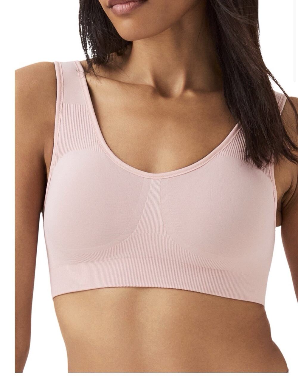 NWT Spanx Breast of Both Worlds Reversible Tank Comfort Bra Small Dark Gray/Pink